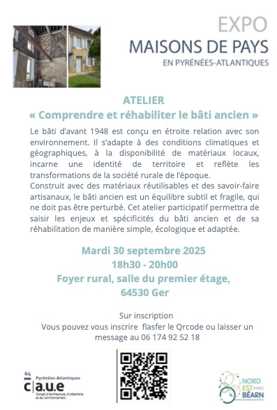 Atelier "Comprendre et réhabiliter le bâti ancien"
