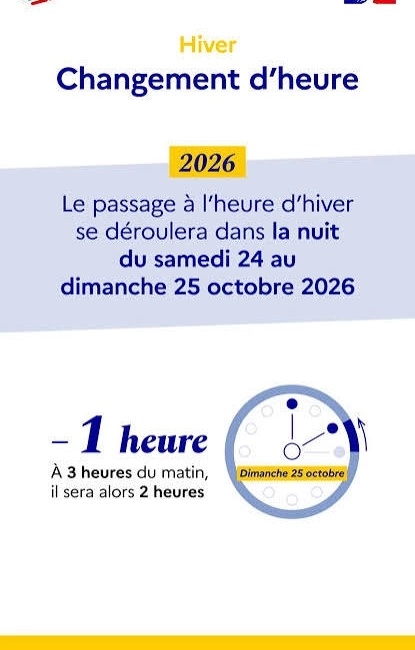 Changement heure hiver