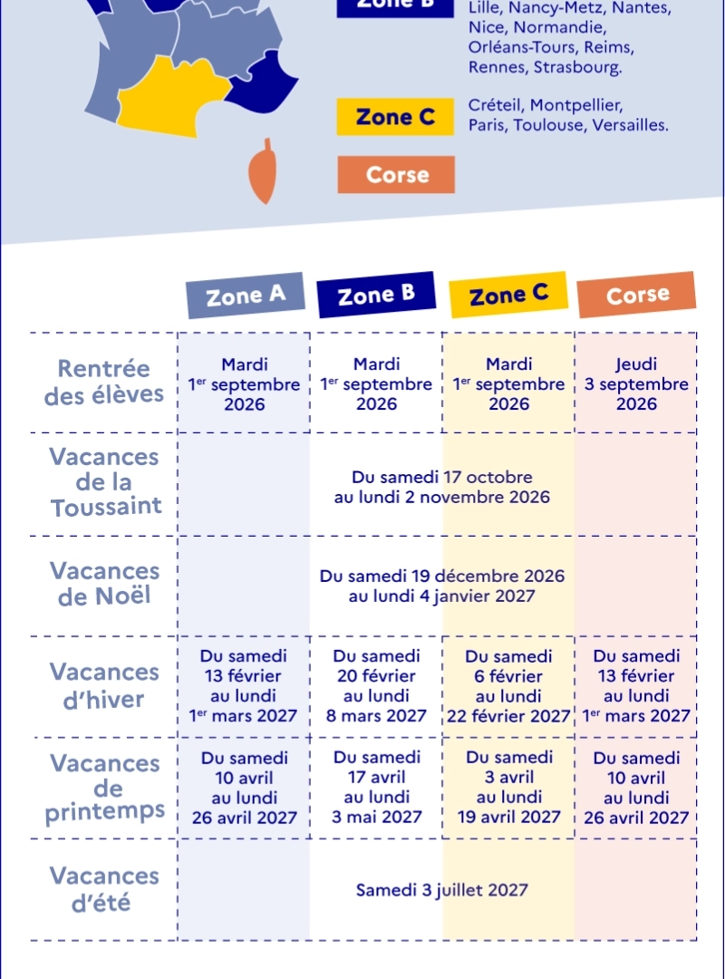 GER : Vacances Scolaires de la ZONE C (par dérogation)